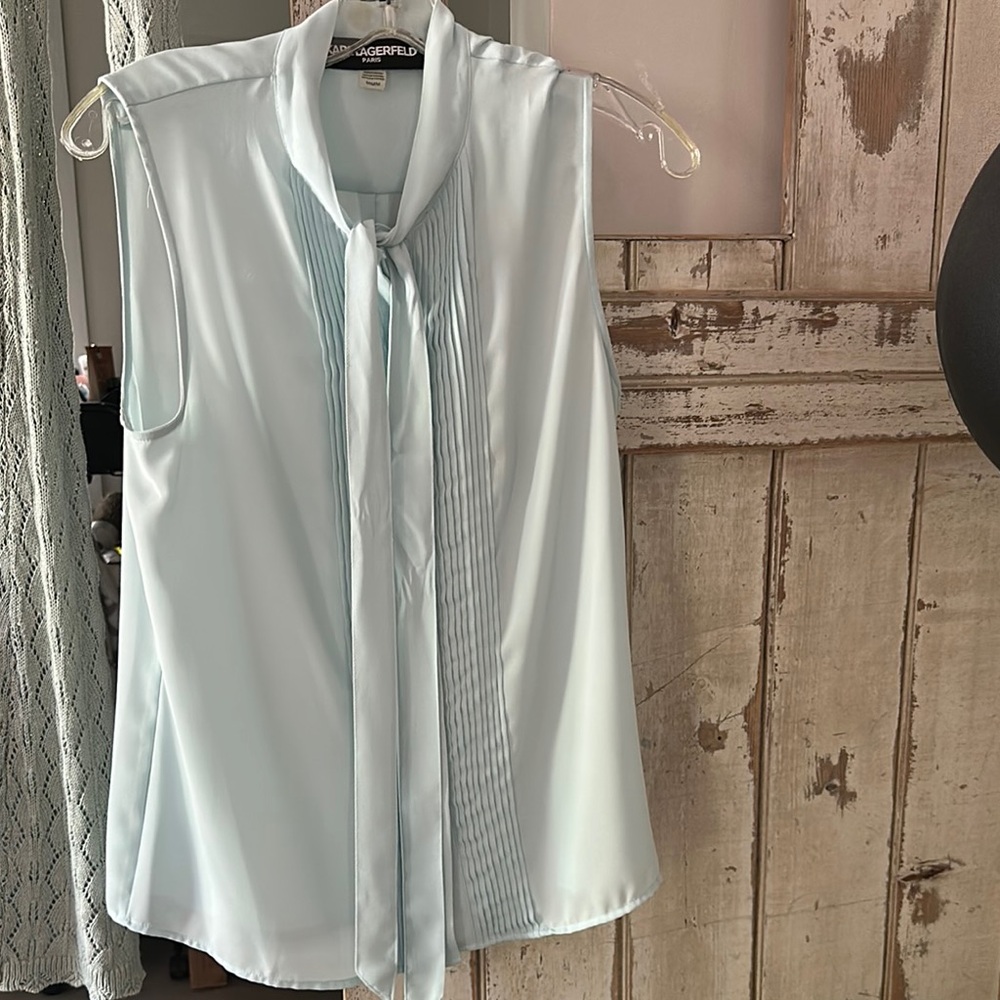 Karl lagerdeld Light Blue Sleeveless Top